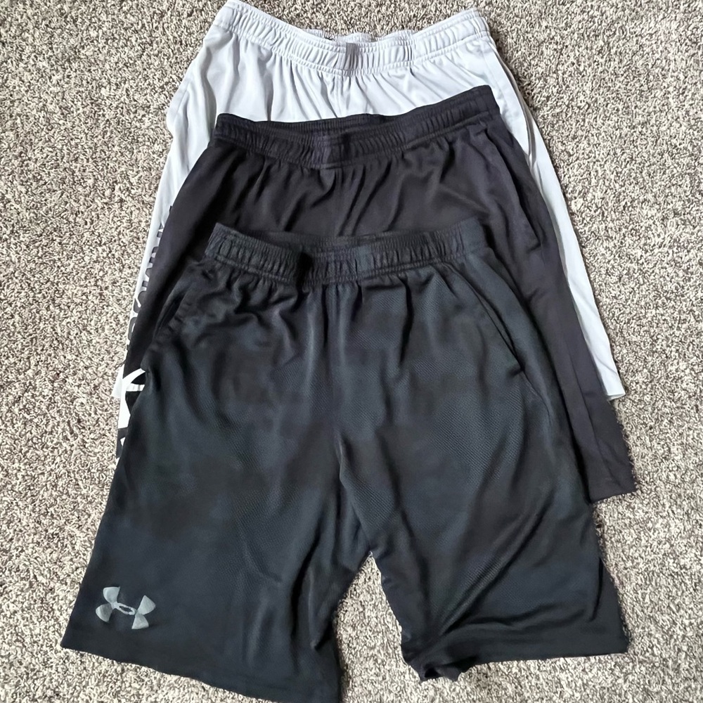 Under Armour Black and Light Gray Shorts Trio